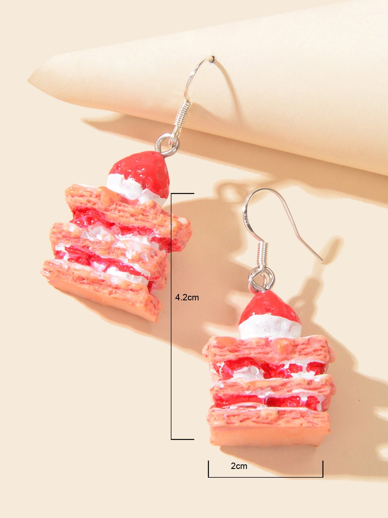 Sweet Pink Strawberry Cake Dangles Drop Earrings Girl Statement Resin Jewelllery Feelontop Jewellery