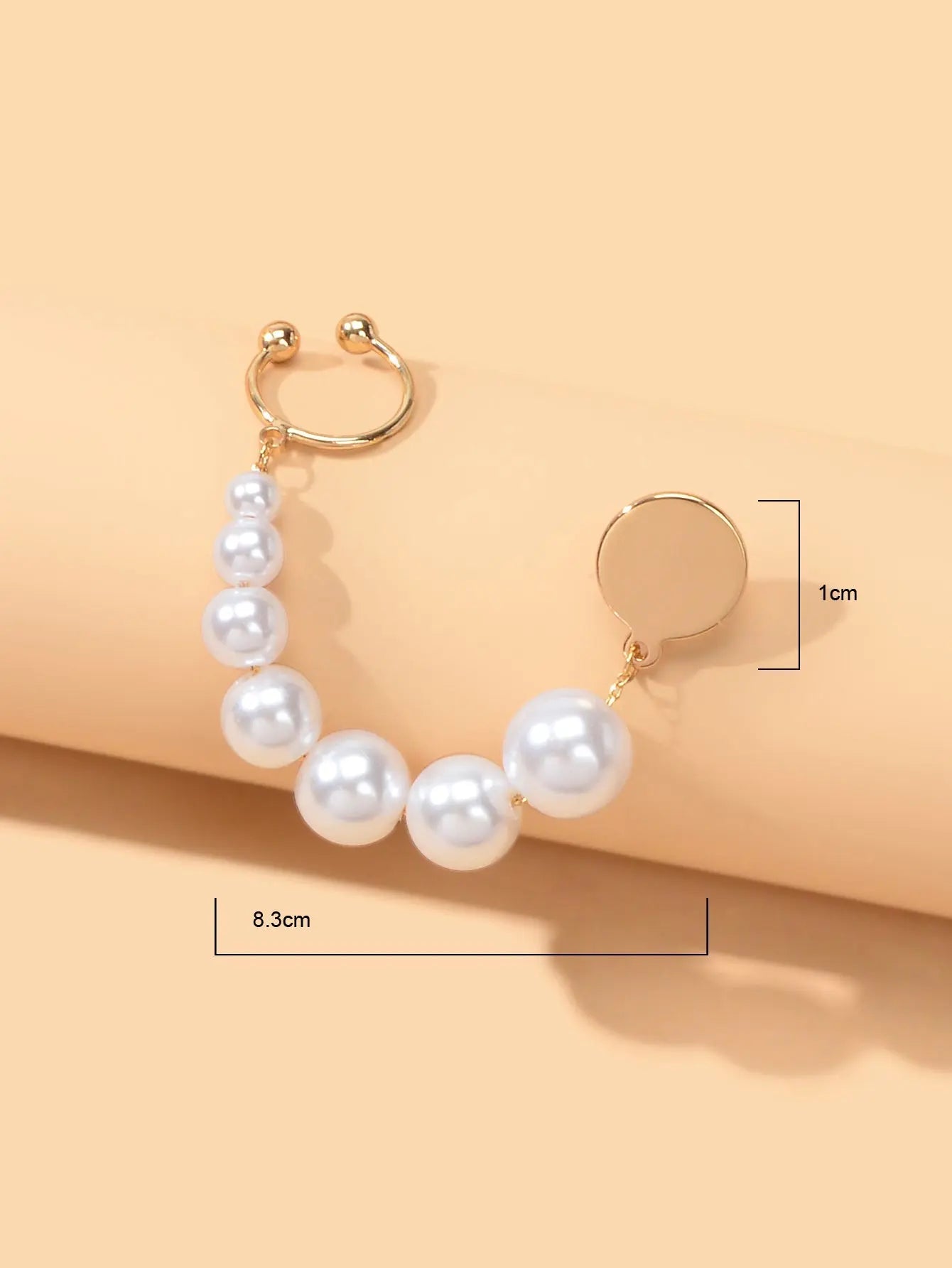 1 pc Cartilage Jewellery Gold Pearl Chain Wrap Ear Cuff Pierced Crawler Earrings Feelontop Jewellery