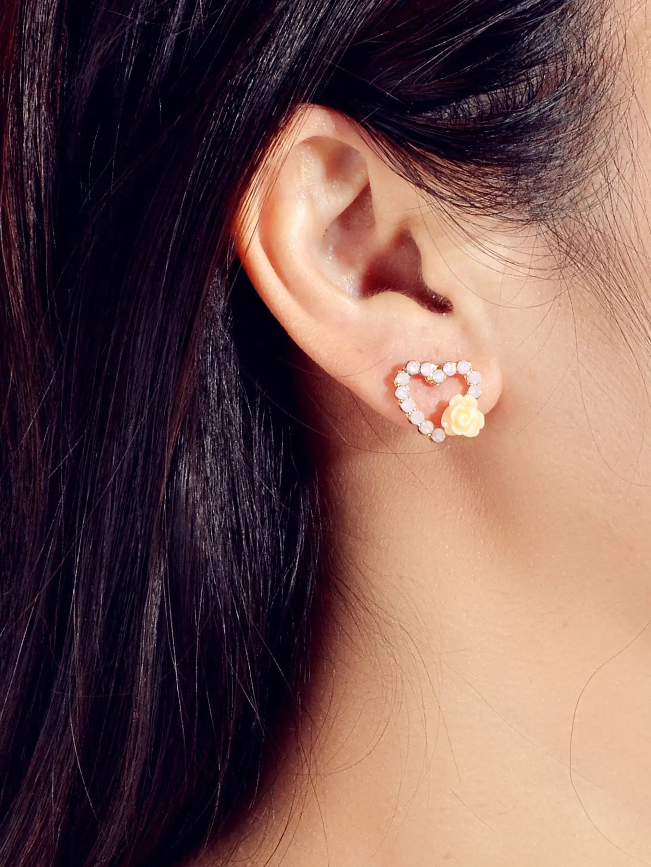 9 pairs Elegant Pearl Rhinestone Round Flower Mini Stud Piercing Earrings set Feelontop Jewellery