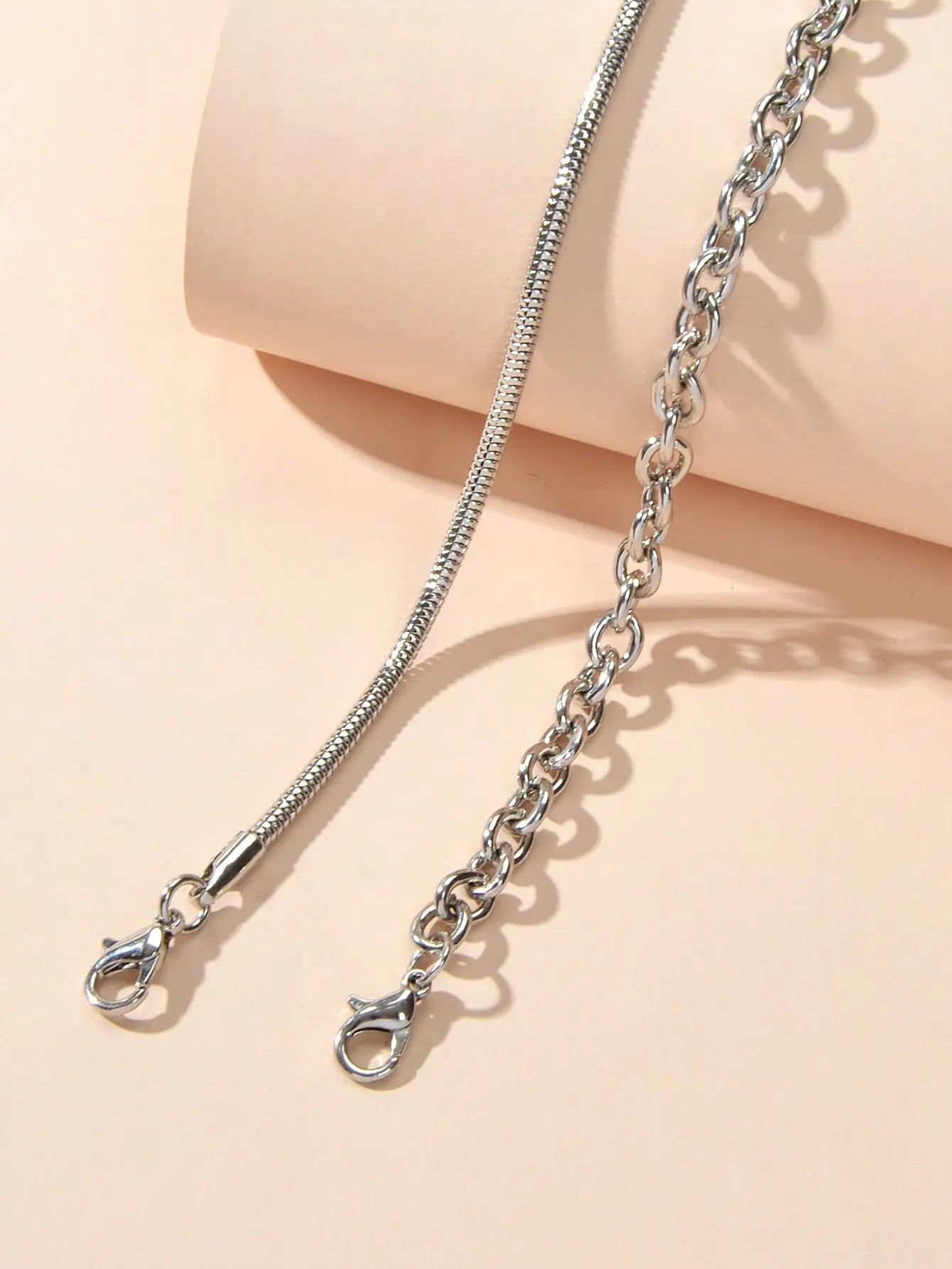 Hiphop Jewellery 2 pcs Silver Chain Bracelet Rock Style Trendy Women Accessories Feelontop Jewellery