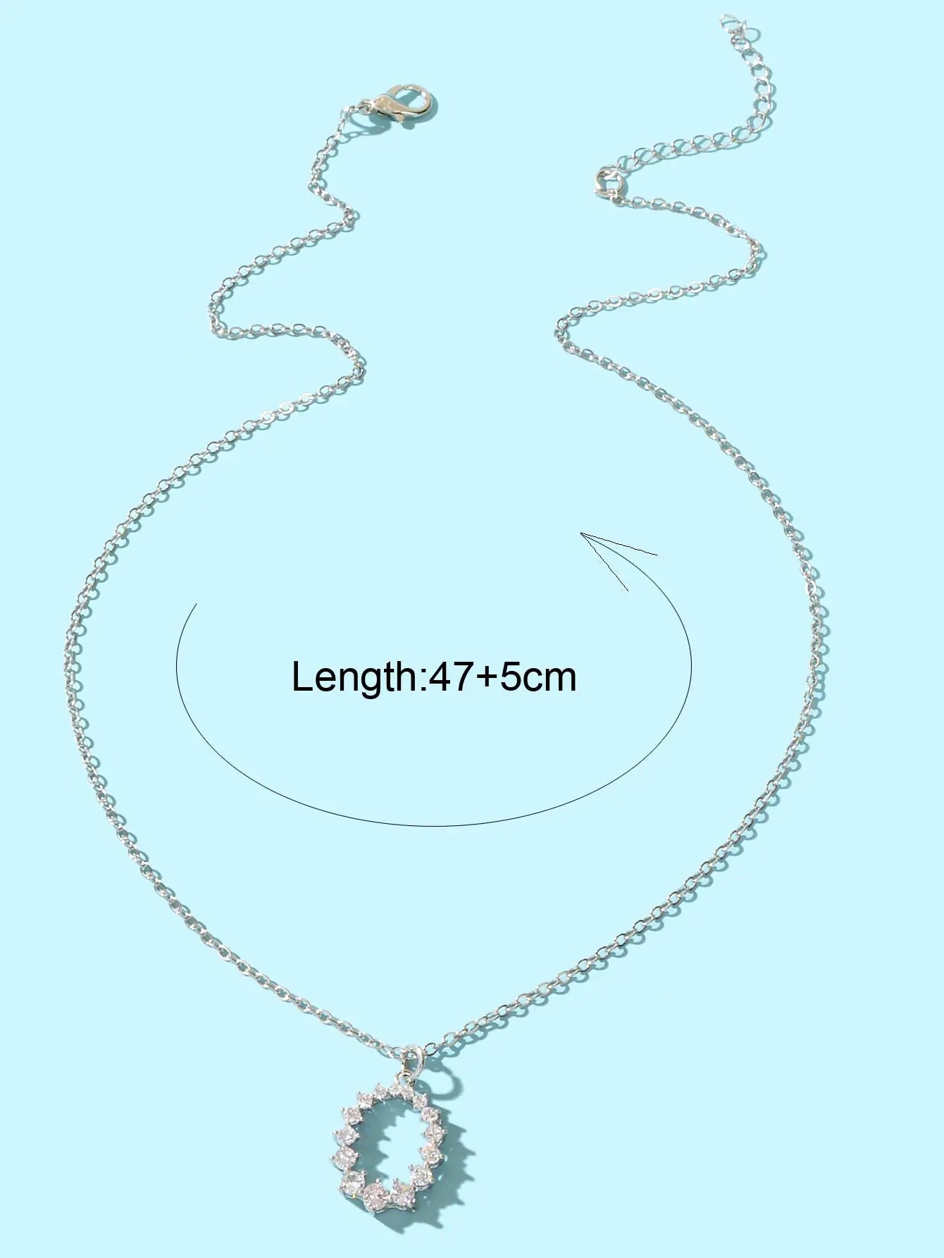Graceful Cubic Zircon Decor Silver Chain Pendant Necklace Engagement Jewellery Feelontop Jewellery
