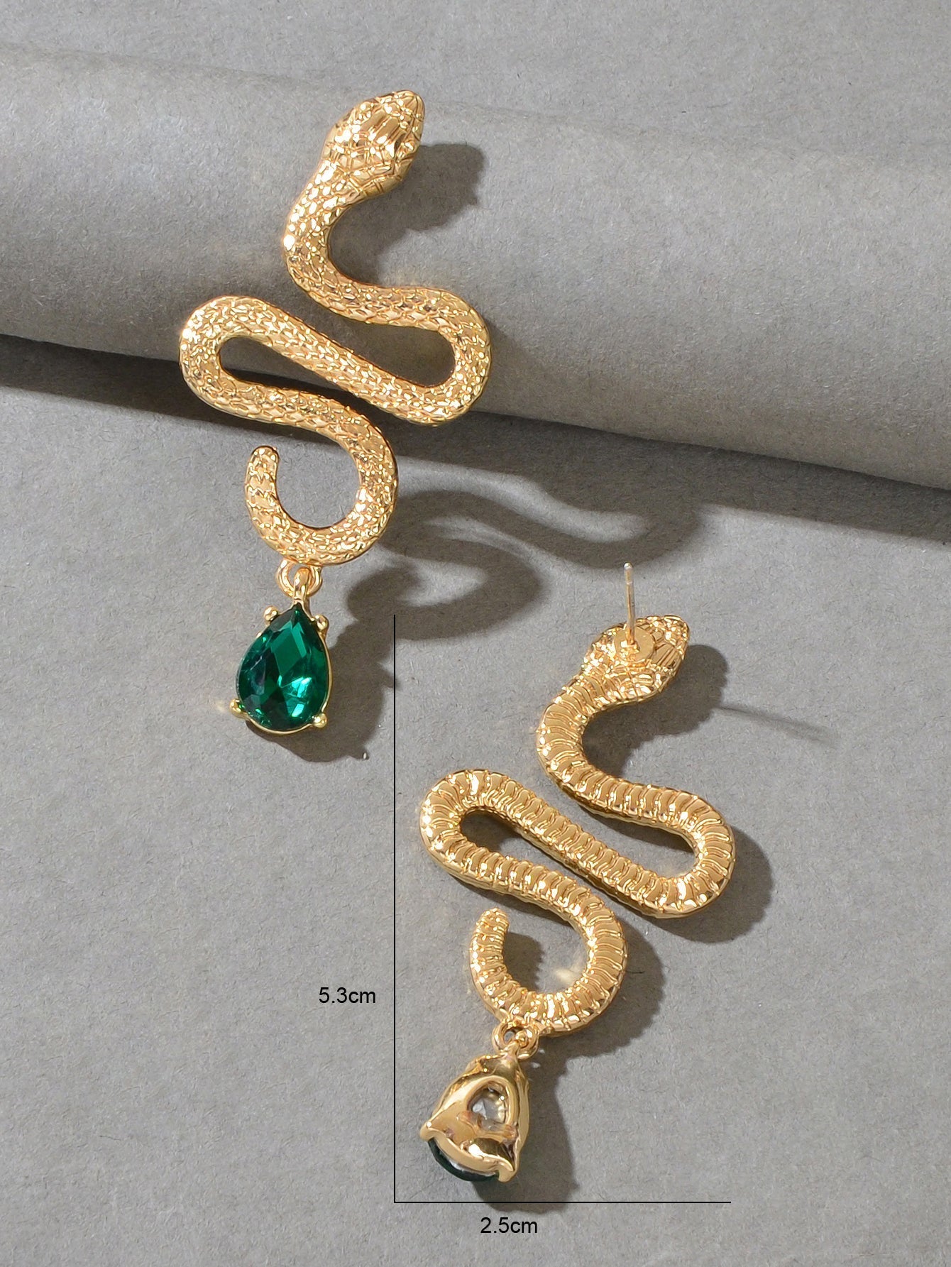 Snake Drop Earrings Dangle Big Green Rhinestone Emerald Charm Stud Punk Jewelry Feelontop Jewellery