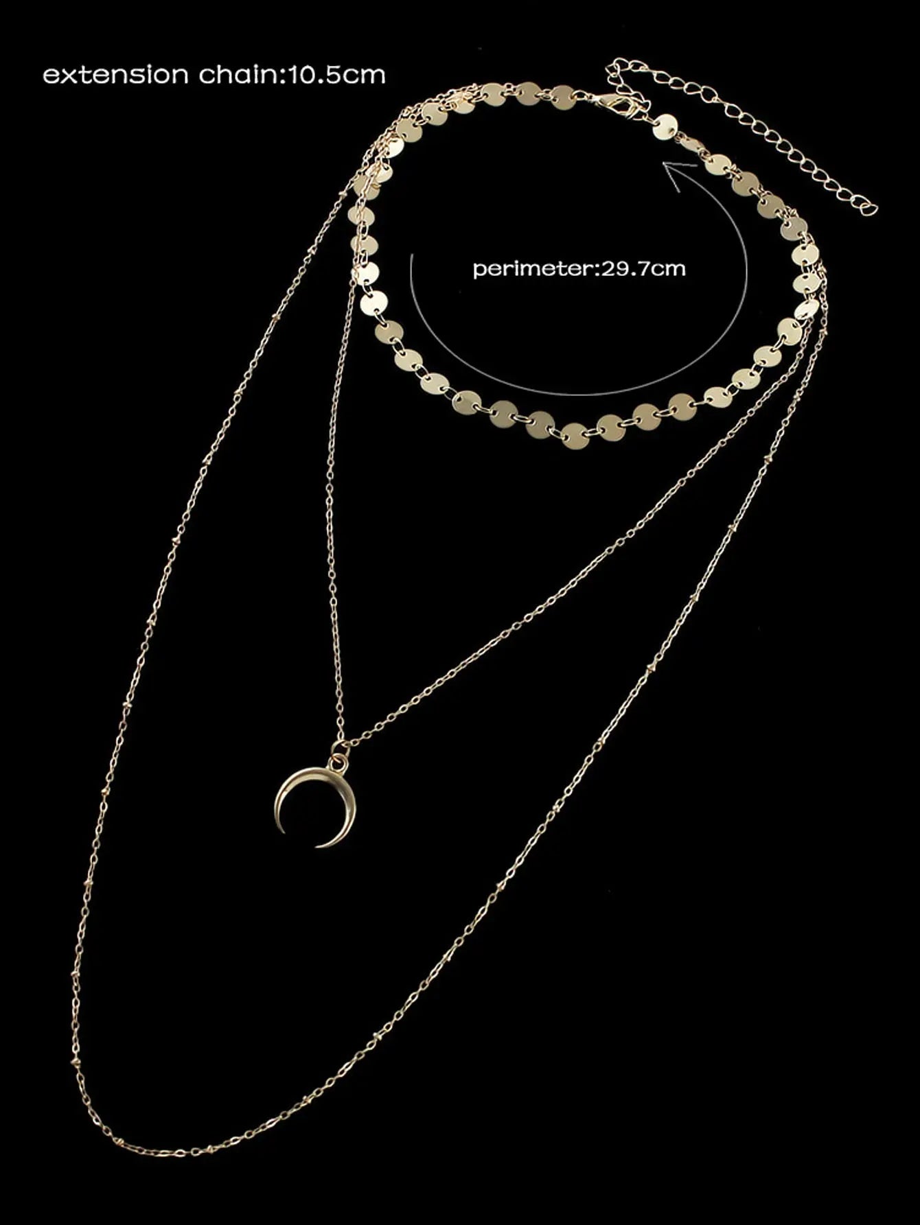 Boho Chic Multi-layer Gold Silver Chain Horns Charm Necklace Trendy Accessories Feelontop Jewellery