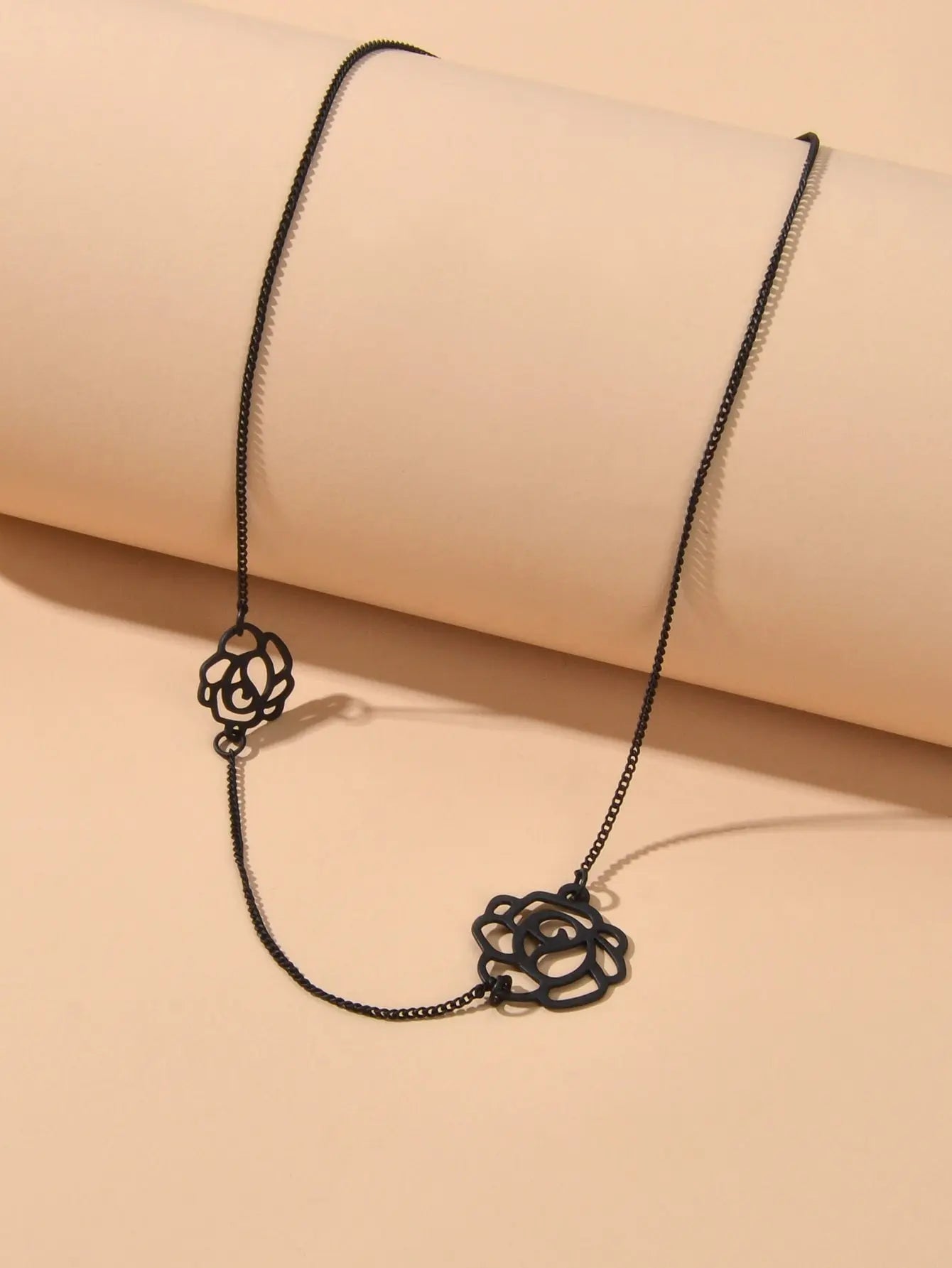 Retro Black Gold Chain Flower Collar Necklace Women Short Choker Accessories Feelontop Jewellery