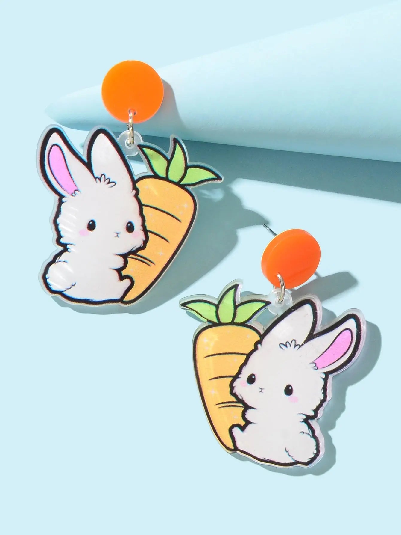 New Easter Gift Bunny Earrings Acrylic Carrot Rabbit Dangling Stud Girls Jewelry Feelontop Jewellery