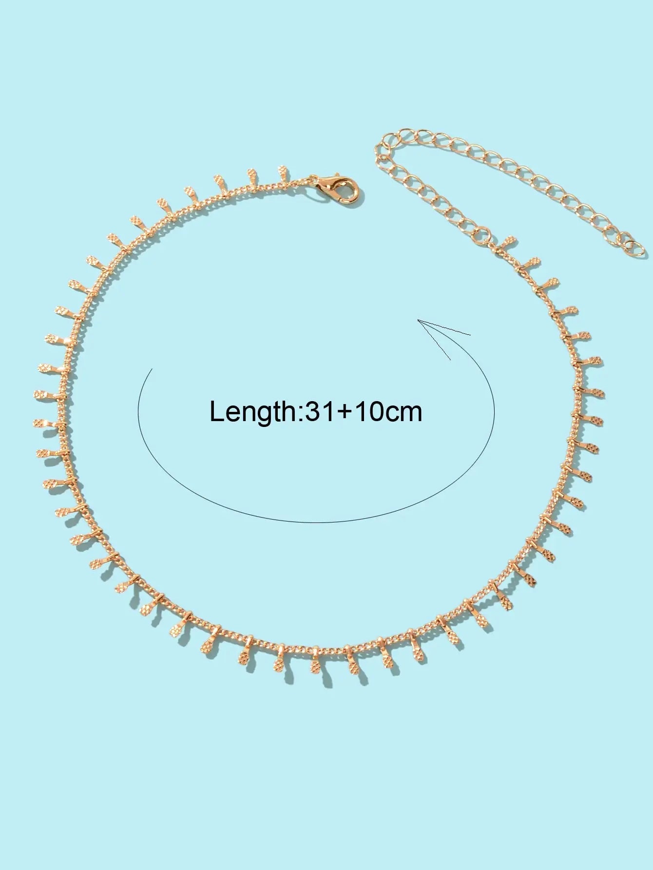 Women Party Decoration Gold Link Chain Clavicle Choker Necklace Short Collar Feelontop Jewellery