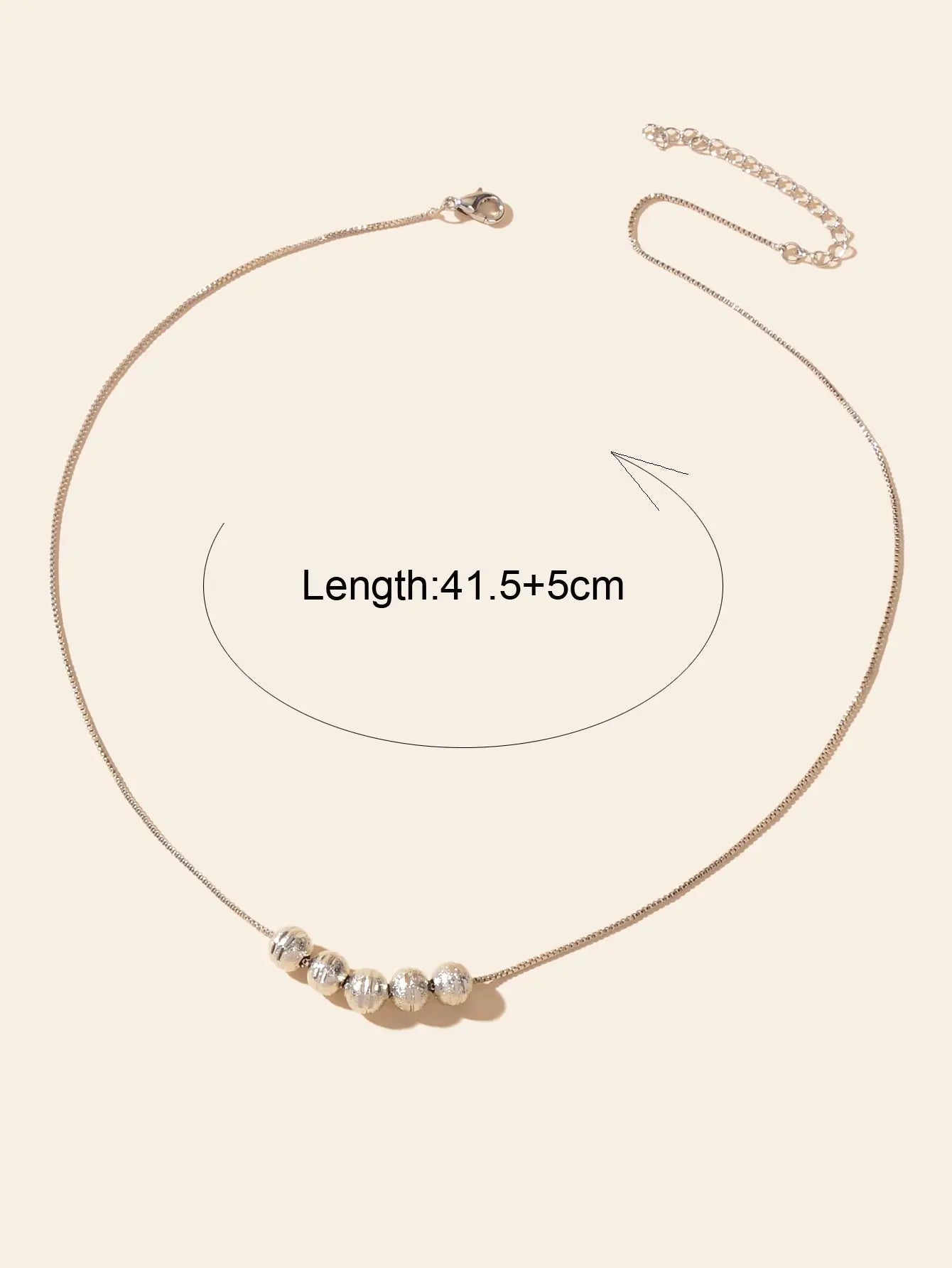 Minimalist Silver Chain Beaded Pendant Clavicle Necklace Women Trendy Accessory Feelontop Jewellery