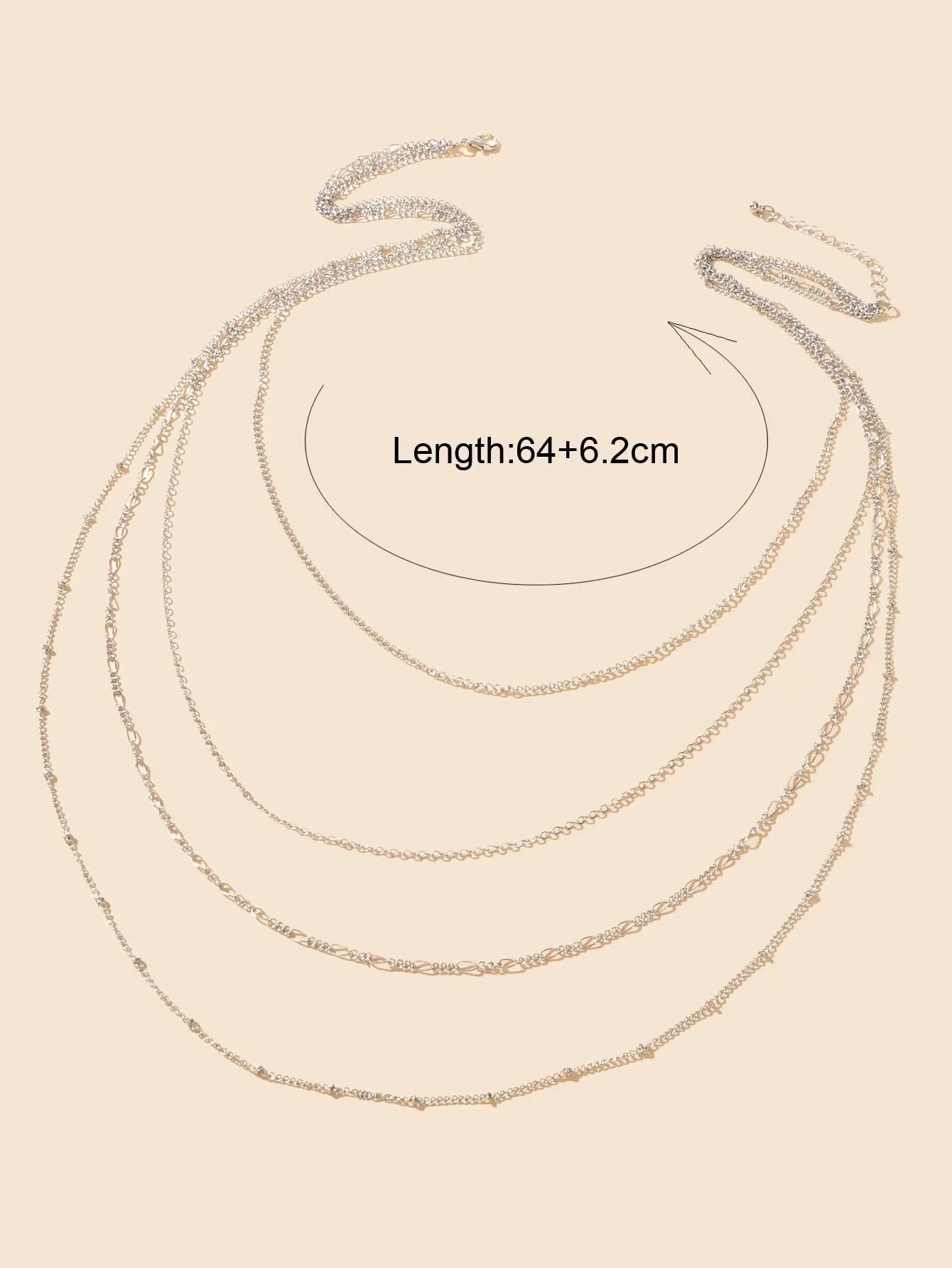 Gold Silver Long Tassel Multi-layer Chain Necklace Girls Cool Designer Jewellery Feelontop Jewellery
