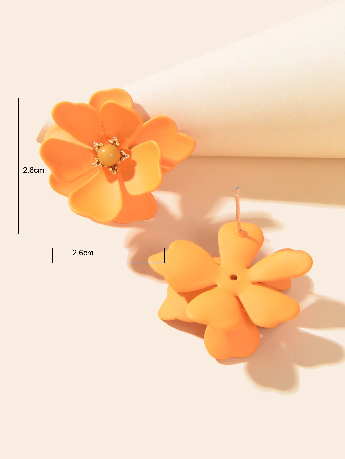 Orange Flower Stud Pierced Stereoscopic Daisy Earrings Women Elegant Jewellery Feelontop Jewellery