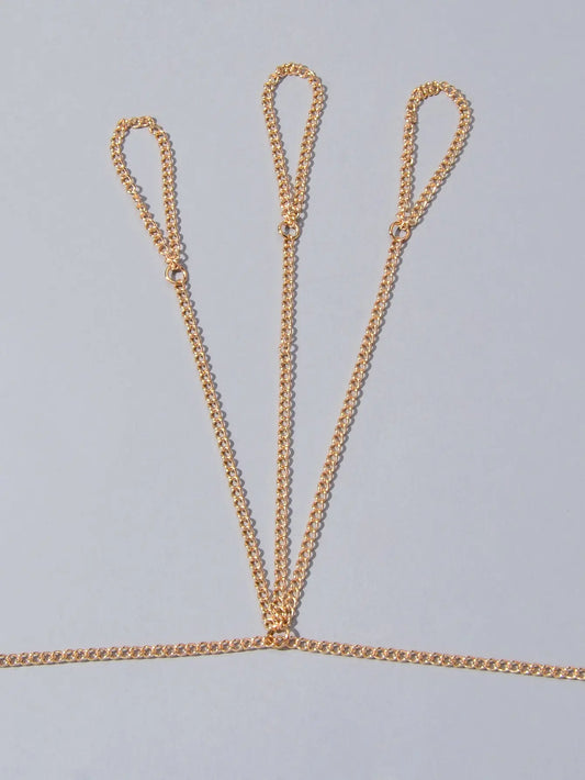 Body Jewellery Gold Chain with Finger Unique Boho Chic Slave Bracelets for Women Feelontop Jewellery