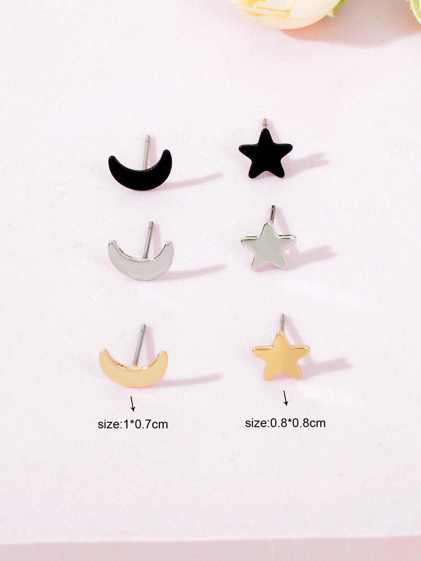 Starry Night Delight Moon and Stars Stud Earrings - Sparkle Under the Moonlight Feelontop Jewellery