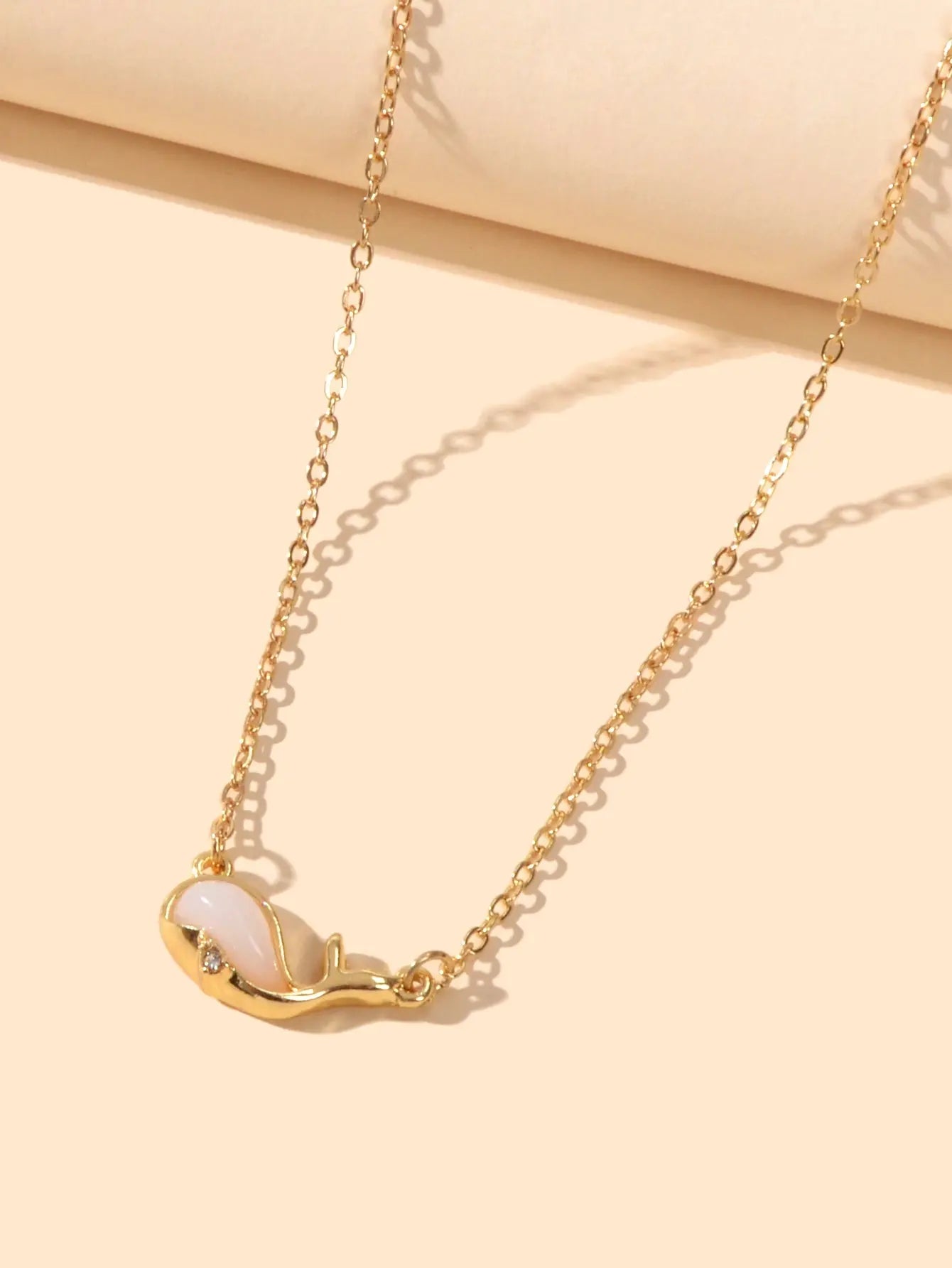 Exquisite Women Accessories Gold Chain Opal Dolphin Charm Necklace Gift Jewelry Feelontop Jewellery