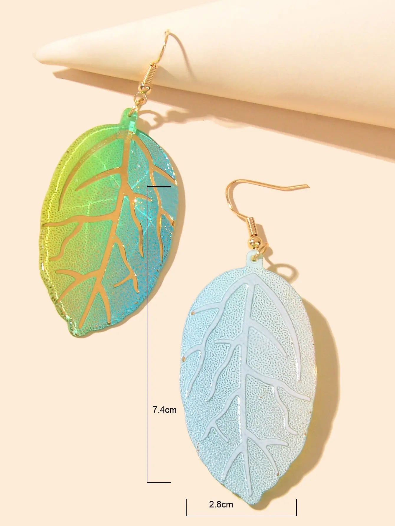 Green Leaf Acrylic Drop Dangle Statement Earrings Bohemian Summer Cool Jewellery Feelontop Jewellery
