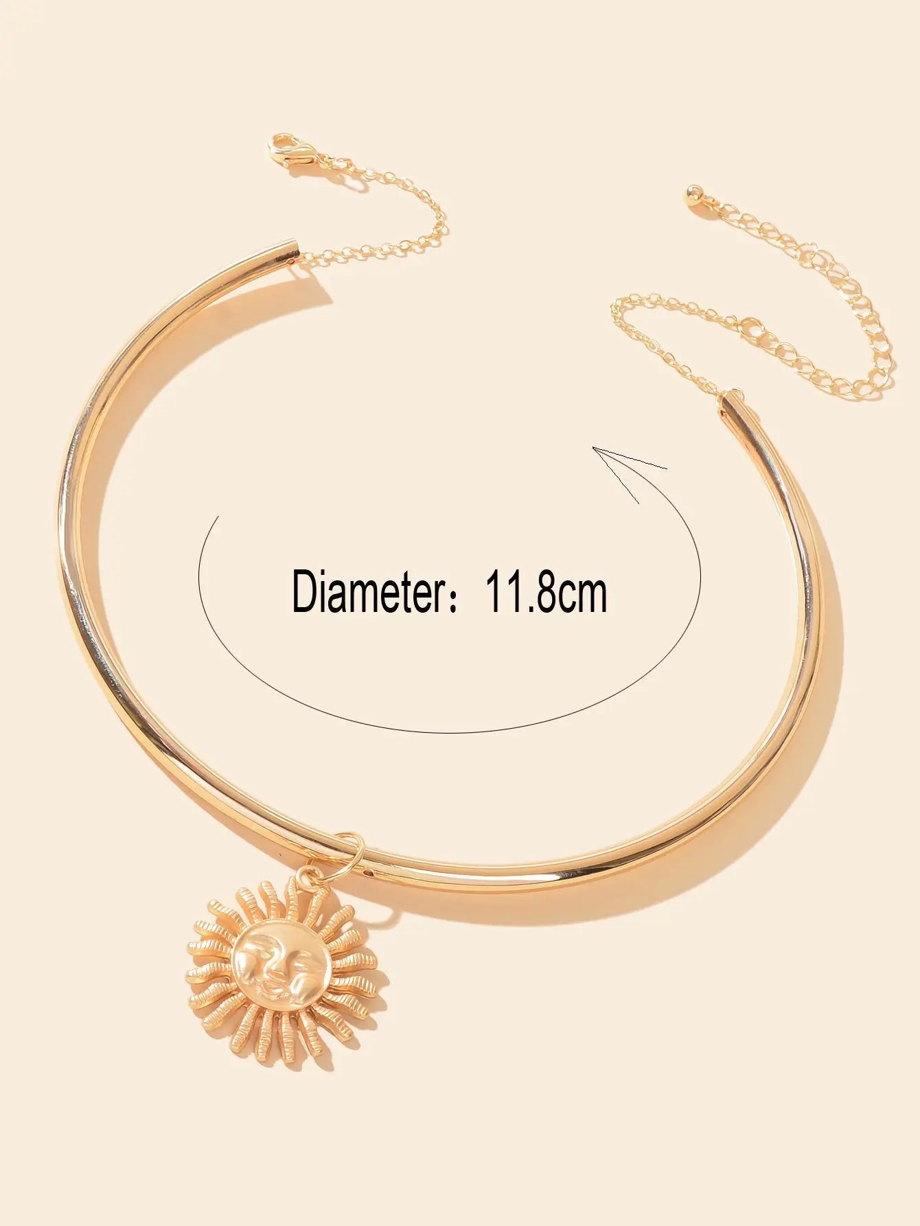 Cool Rock Style Gold Choker Collar Smile Sun Collar Necklace Party Decoration Feelontop Jewellery