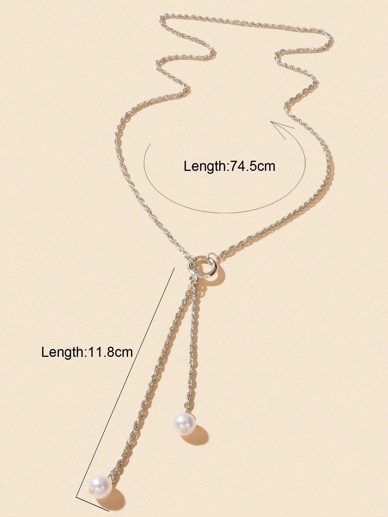 Pearl Pendant Lariat Long Necklace Elegant Versatile Jewelry Feelontop Jewellery