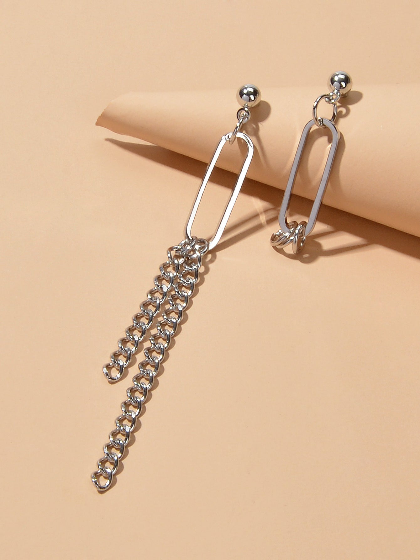 Asymmetric Jewellery Trendy Chain Dangle Pendant Punk Statement Women Earrings Feelontop Jewellery