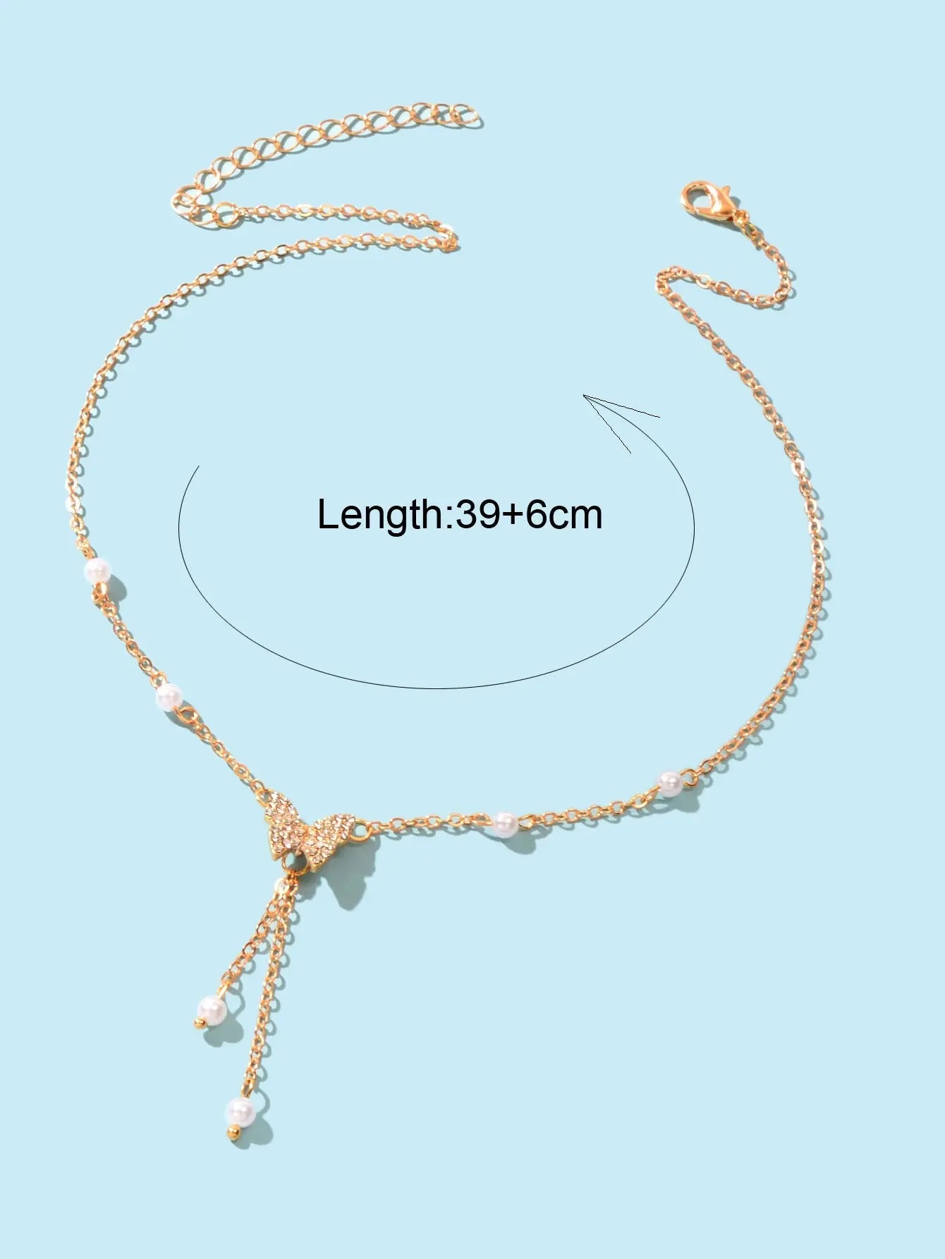 Personalized Gold Plated Dainty Buttefly Lariat Y-Shaped Necklace Pearl Jewelry Feelontop Jewellery