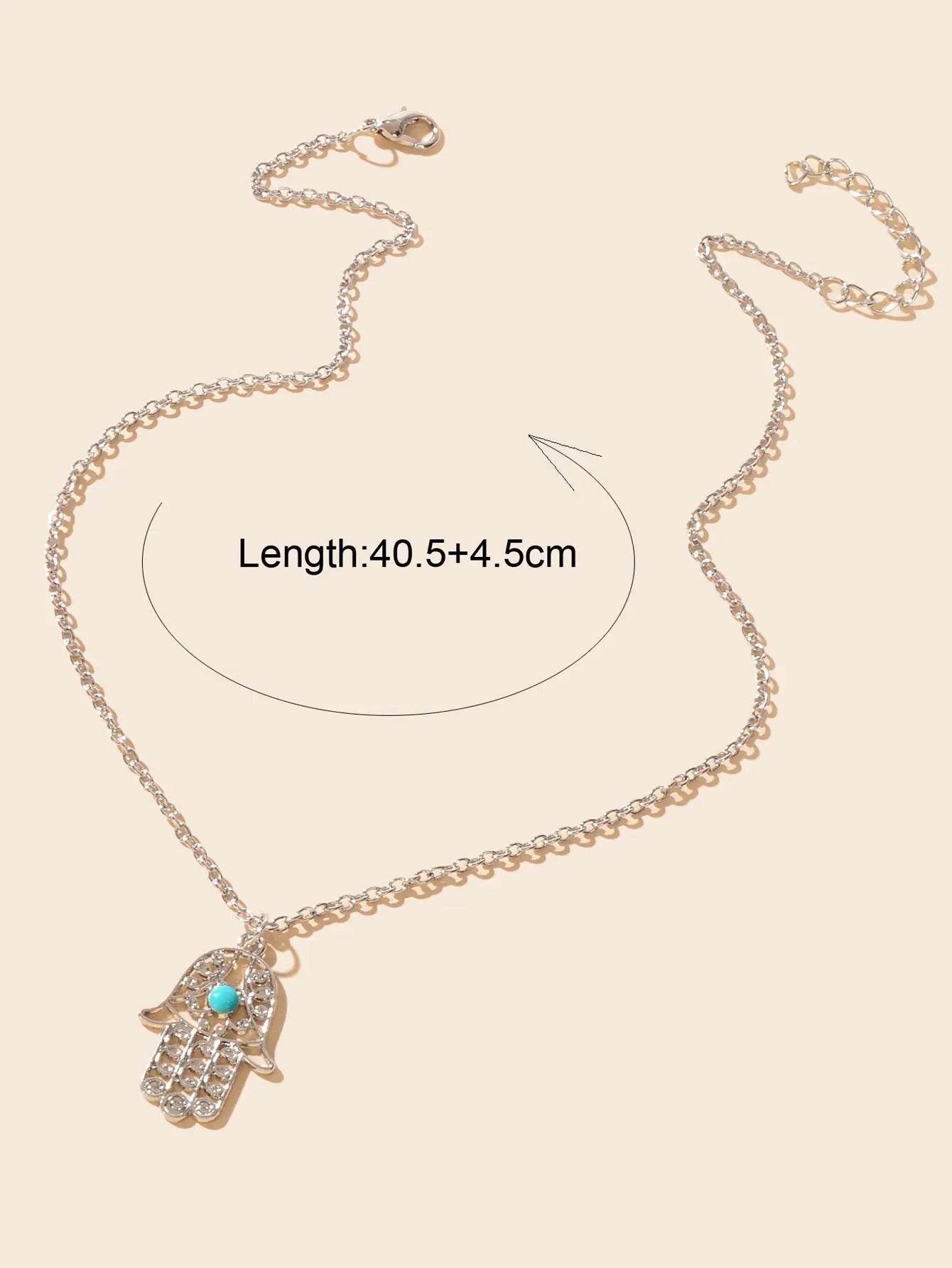 Dainty Gold Silver Chain Hollow Hamsa Hand Boho Charm Necklace Protection Lucky Feelontop Jewellery