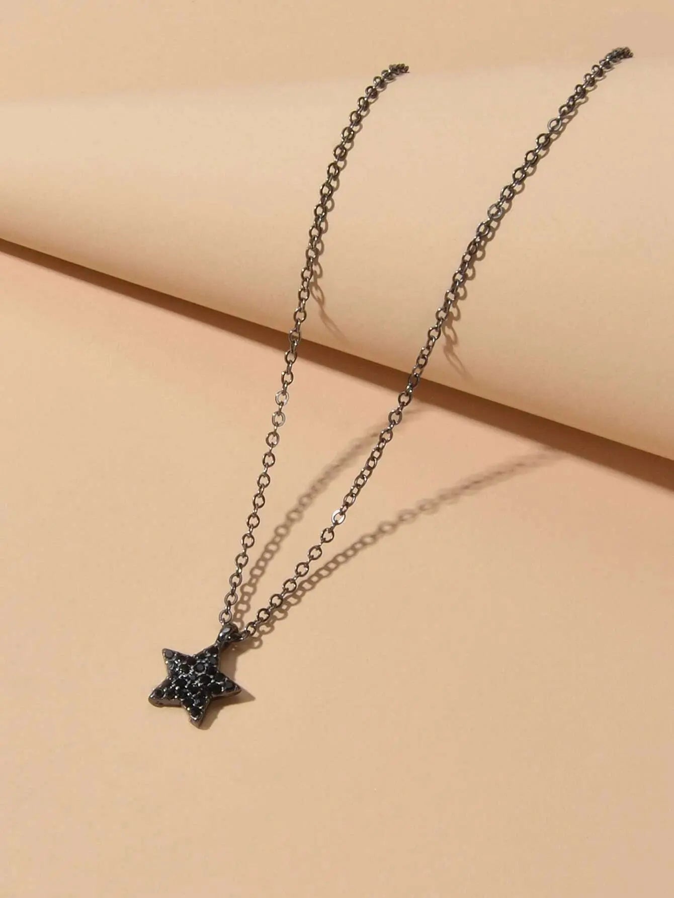 Fashion Rhinestone Jewellery Black Star Pendant Necklace Beautiful Choker Collar Feelontop Jewellery