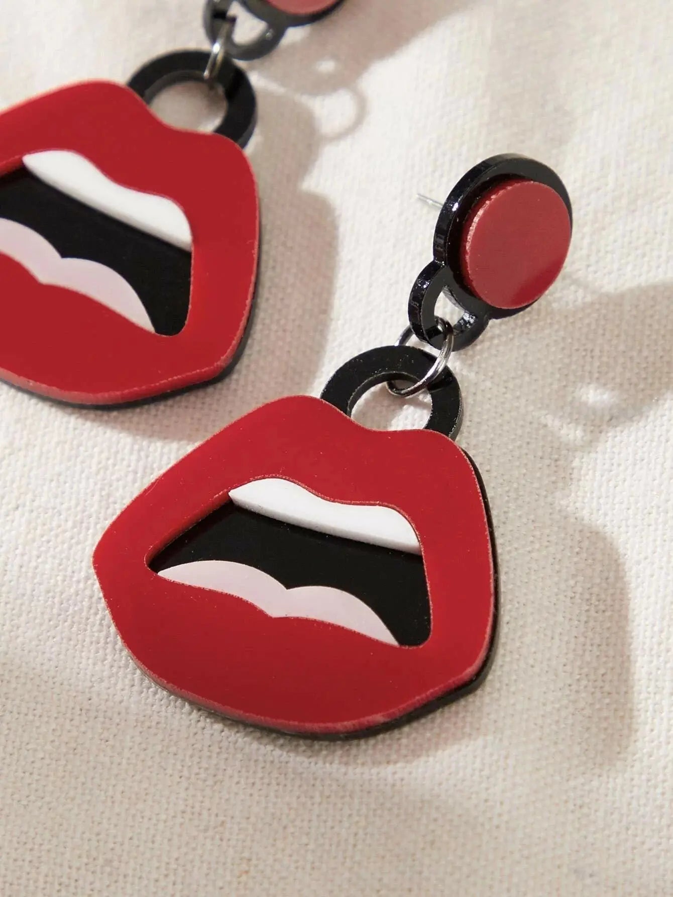 Personality Creative Red Lips Acrylic Statement Dangle Earrings Party Jewellery Feelontop Jewellery