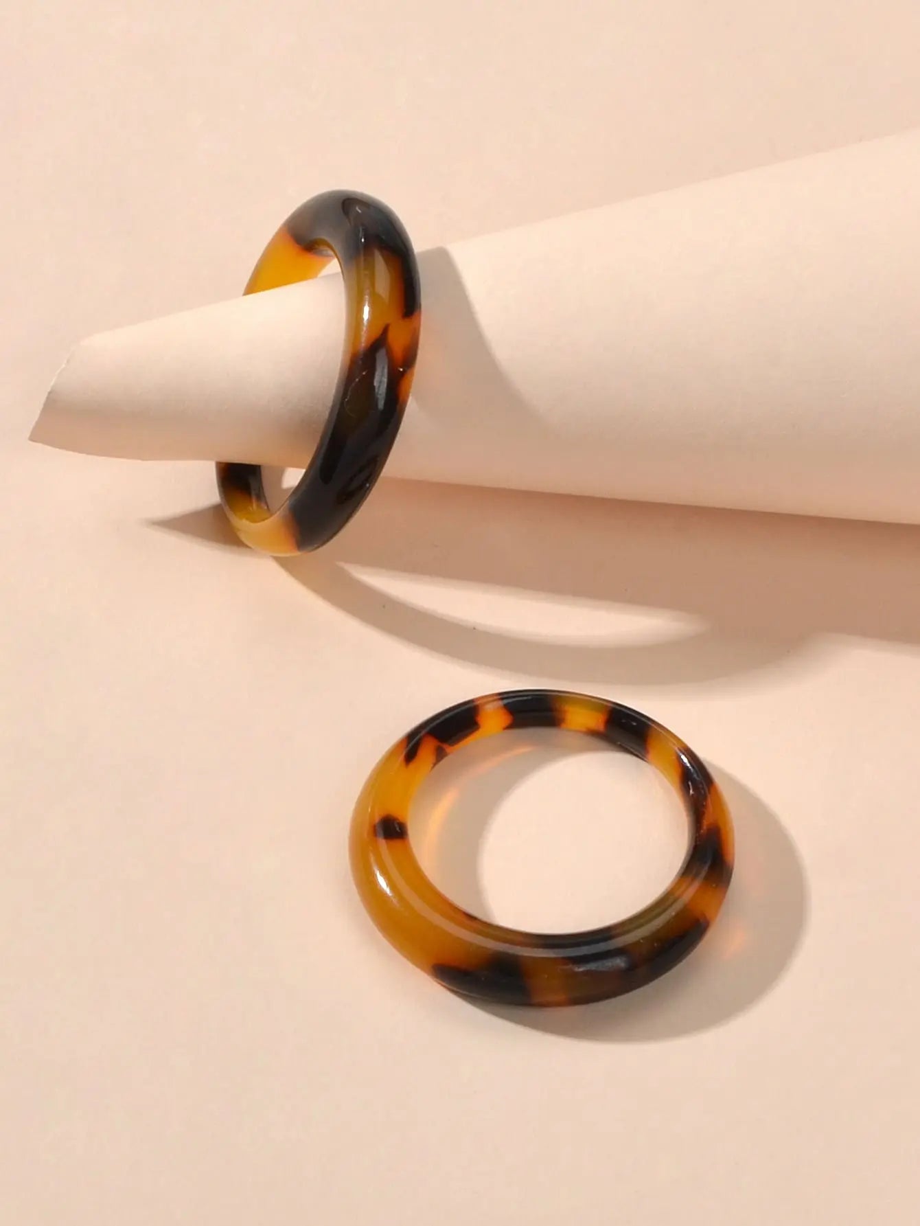 2 pcs Boho Retro Chic Resin Leopard Finger Knuckle Rings Women Teens Accessories Feelontop Jewellery