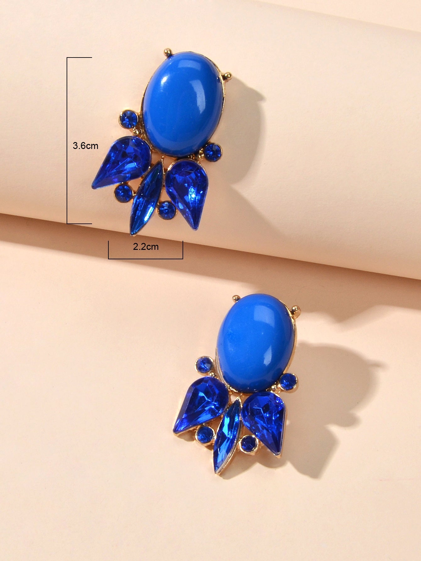 Retro Style Colorful Crystal Geometric Stud Earrings Party Fesvital Jewelry Gift Feelontop Jewellery