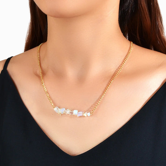 Bohemian Jewelry Gold Chain Irregular Stone Decor Holiday Choker Necklace Collar Feelontop Jewellery