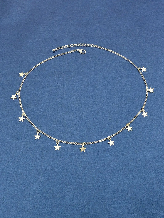 AU Local Boho Five-pointed Charm Choker Simple Casual Collarbone Necklace Collar Feelontop Jewellery