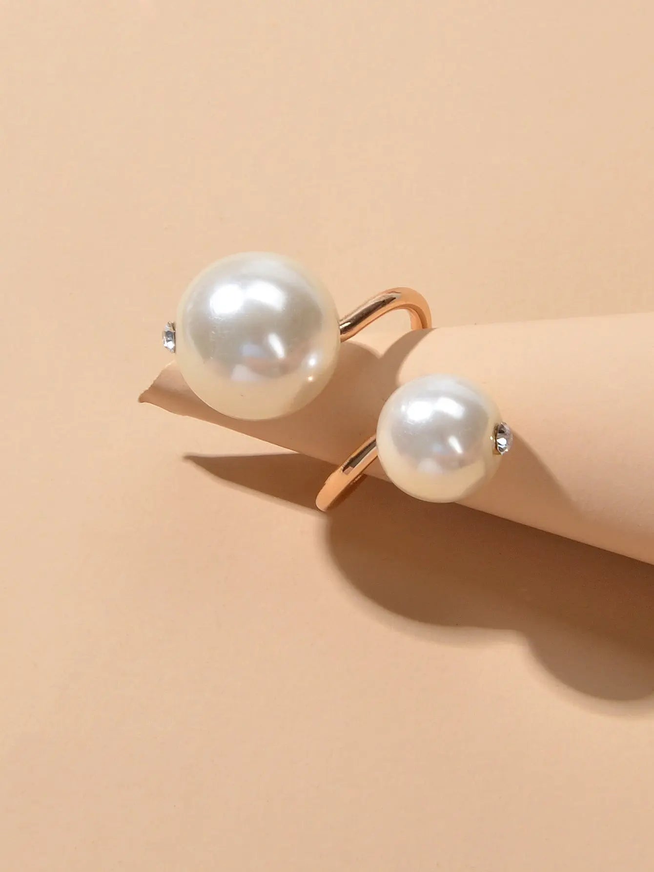 Engagement Jewellery Gift Simulated Pearl Women Wedding Promise Gold Finger Ring Feelontop Jewellery