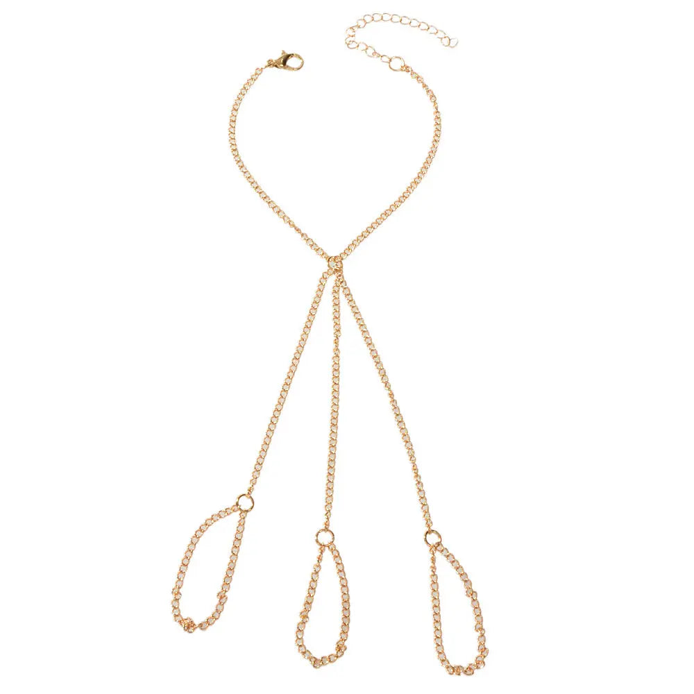 Body Jewellery Gold Chain with Finger Unique Boho Chic Slave Bracelets for Women Feelontop Jewellery