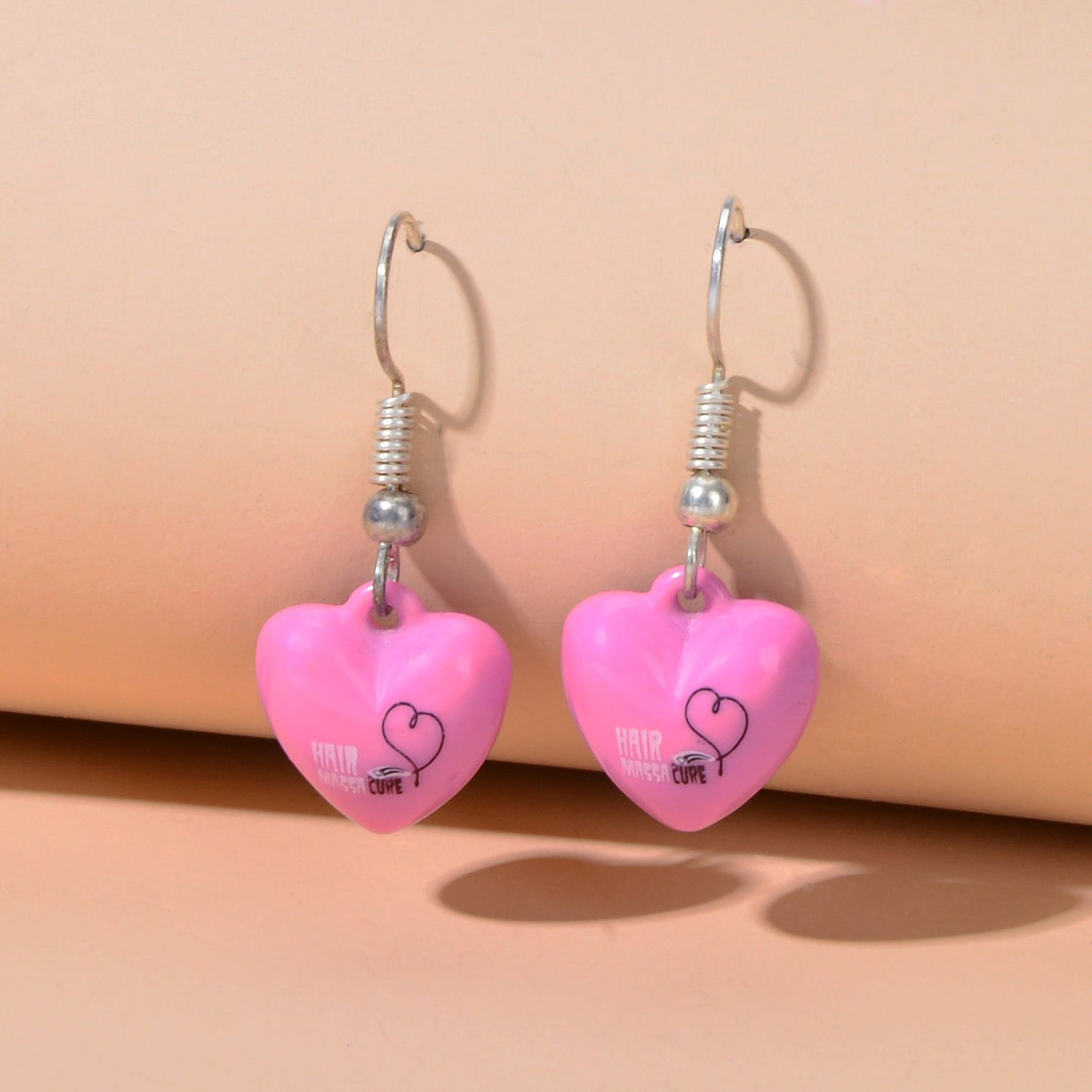 Valentine's Day Women Girl Hotpink Heart Dangle Love Earrings Party Decoration Feelontop Jewellery