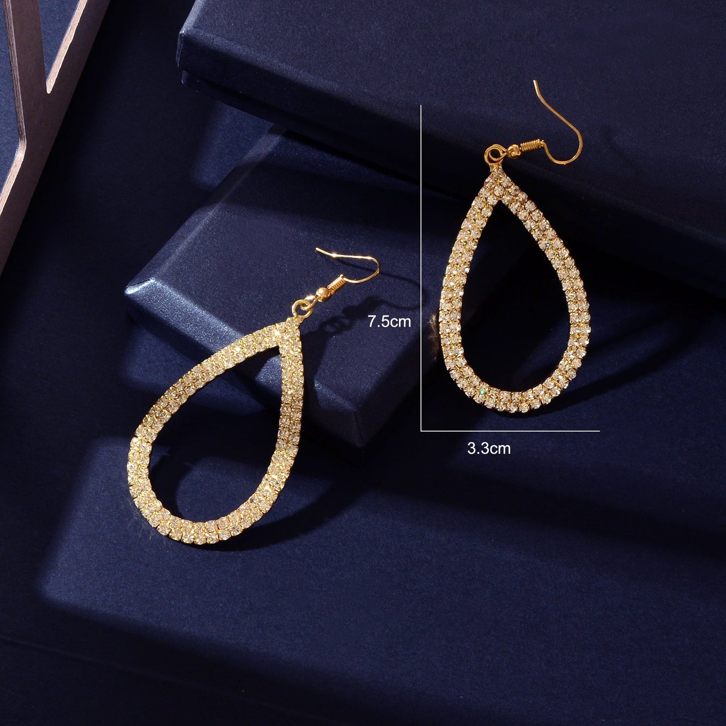 Shinning Full Rhinestone Water Drop Earrings Luxury Wedding Birdal Prom Jewelry Feelontop Jewellery