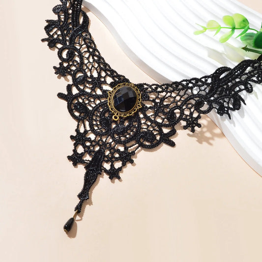 Vintage Gothic Black Hollow Lace Choker Tattoo Collar Necklace Cosplay Jewellery Feelontop Jewellery