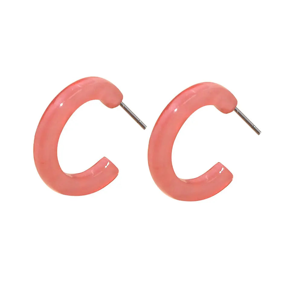 Wholesale Price Circle Acrylic Cute Stud Hoop Earrings Fashion Accessories Gift Feelontop Jewellery