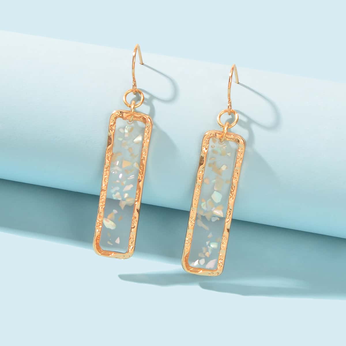 Feelontop Transparent Geometric Square Drop Dangle Earrings Stunning Jewellery Feelontop Jewellery