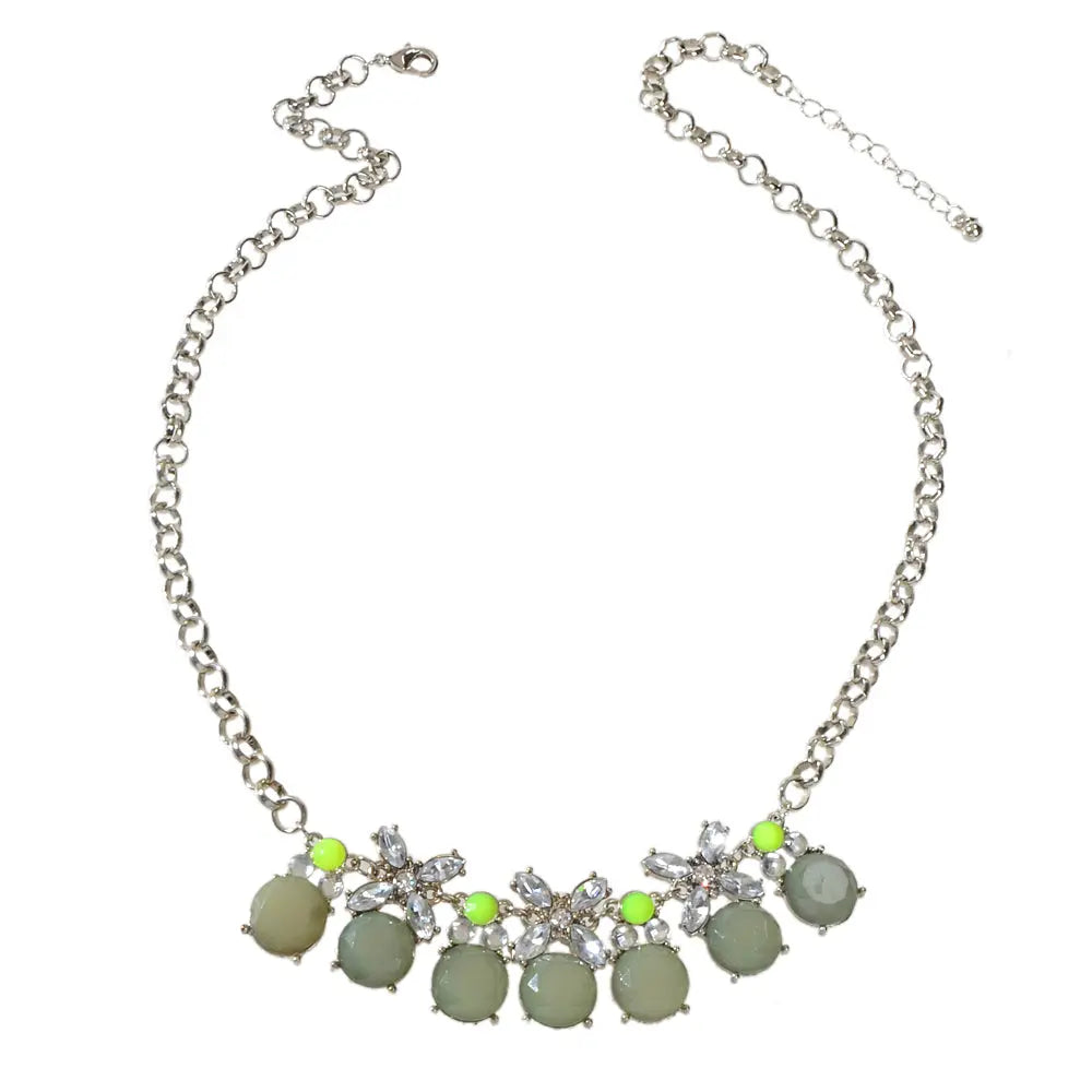 Retro Court Style Acrylic Geometric Flower Chunky Collar Necklace Ladies Jewelry Feelontop Jewellery