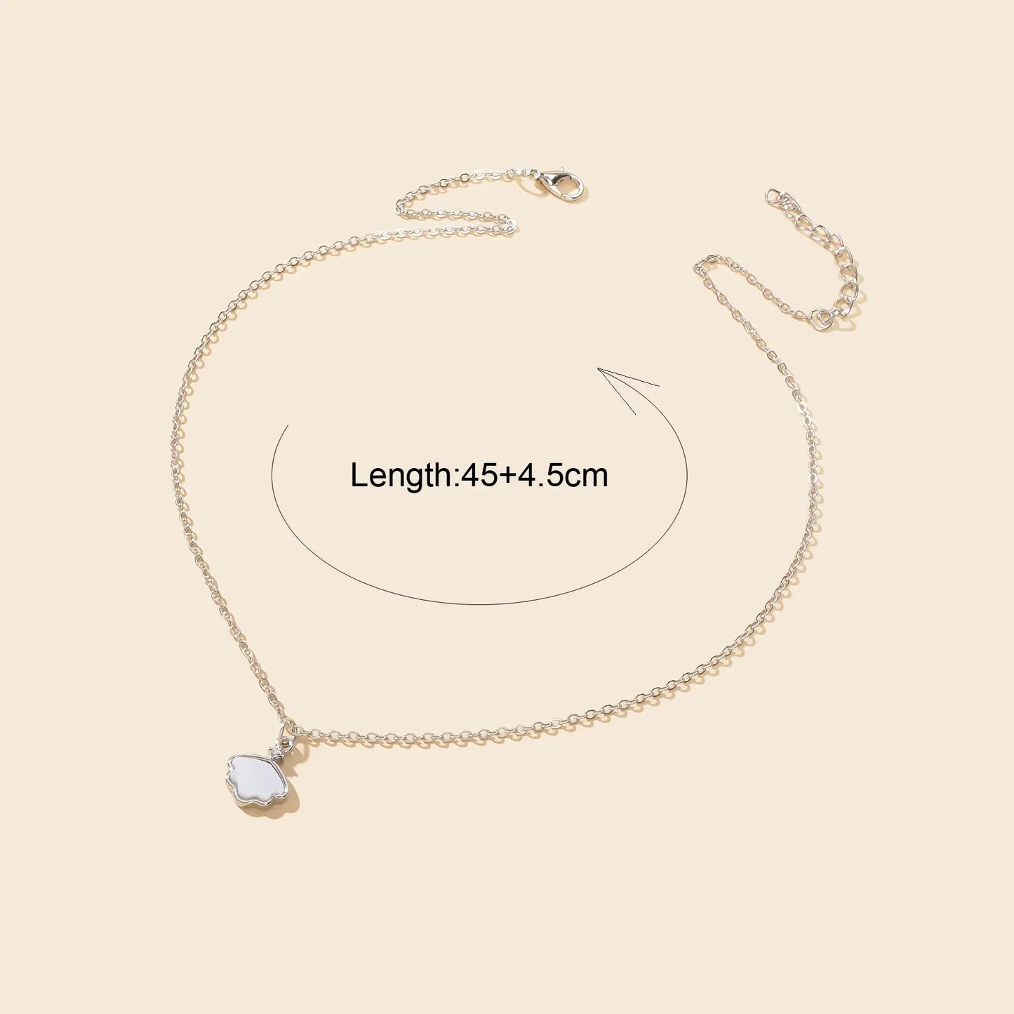 Personalized Jewellery White Resin Shell Shape Charm Delicate Everyday Necklace Feelontop Jewellery