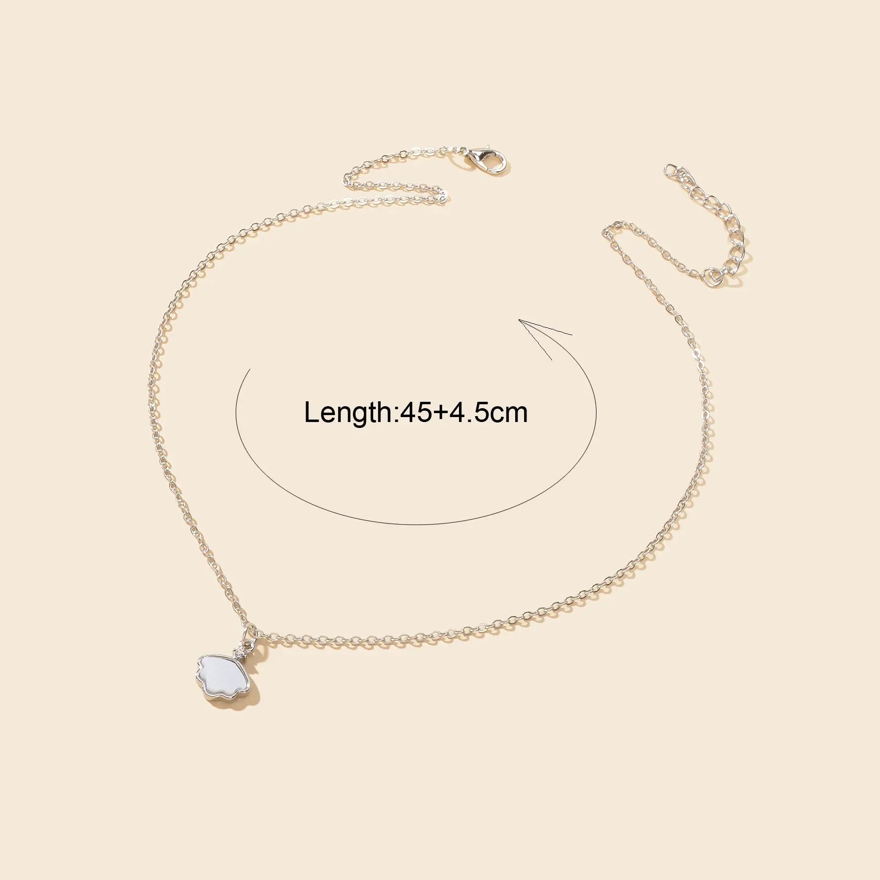 Personalized Jewellery White Resin Shell Shape Charm Delicate Everyday Necklace Feelontop Jewellery