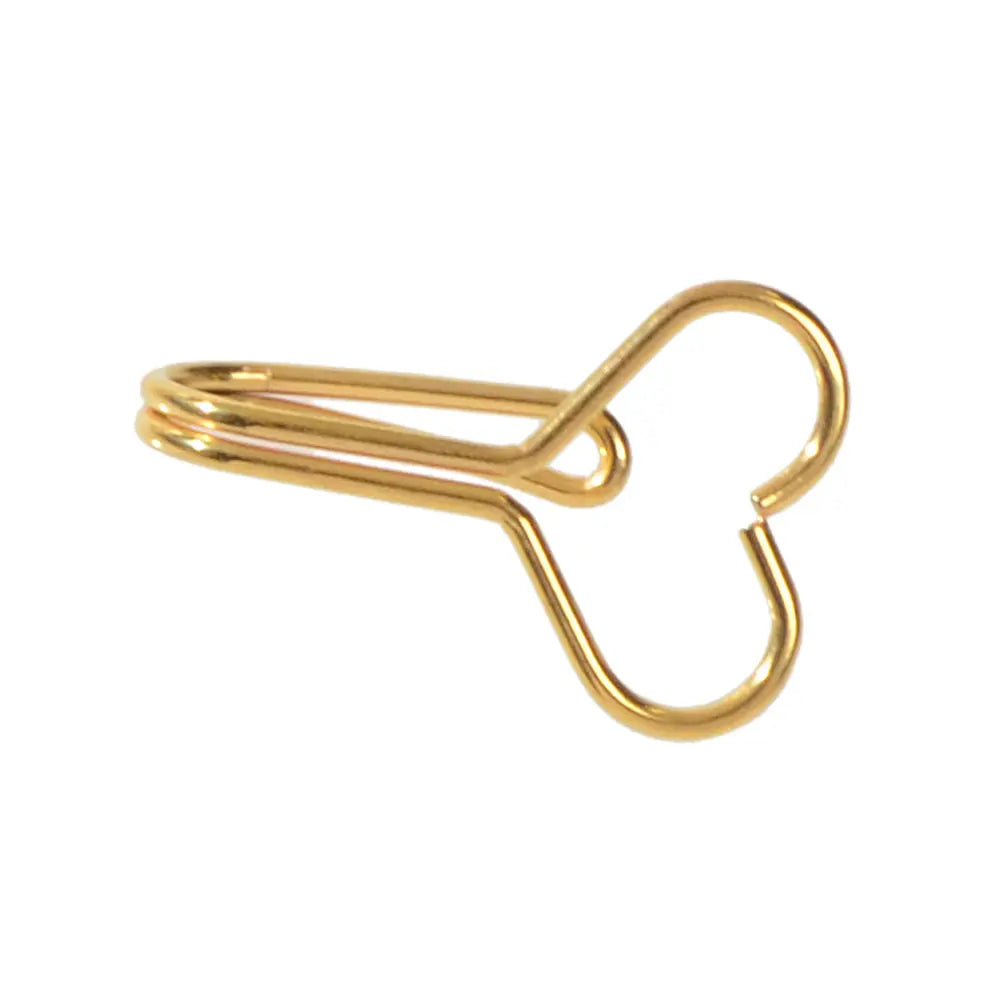 1pc Faux Lip Ear Nose Gold Metal Heart Shape Non Piercing Clip On Nose Hoop Ring Feelontop Jewellery