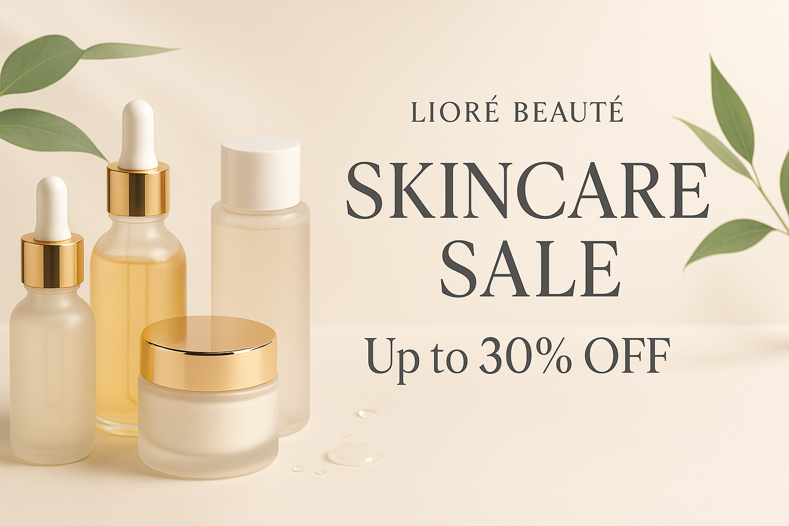 create a skincare products sales slideshow banner