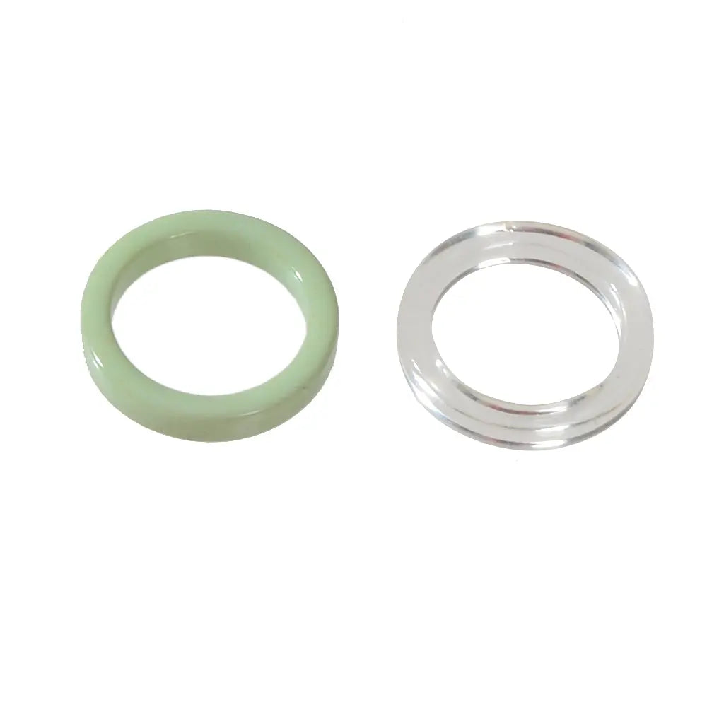 2 pcs Boho Chic Green Transparent Resin Circle Finger Ring set Women Accessories Feelontop Jewellery